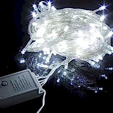 100 LED Elektrikli Yılbaşı Ağacı Işığı Dekoratif Lamba 10 m Beyaz