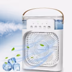 Işıklı Buharlı Masa Üstü Hava Nemlendirici Fan Vantilatör