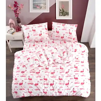 Flamingo Desenli Çift Kişilik Nevresim Takımı