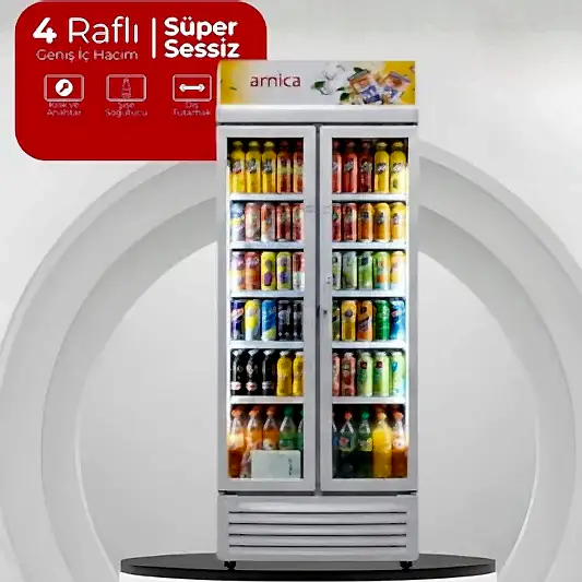 Arnica 4 Raflı Geniş İç Hacim Süper Sessiz Şişe Soğutucu Buzdolabı