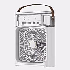 Işıklı Buharlı Masa Üstü Hava Nemlendirici Fan Vantilatör