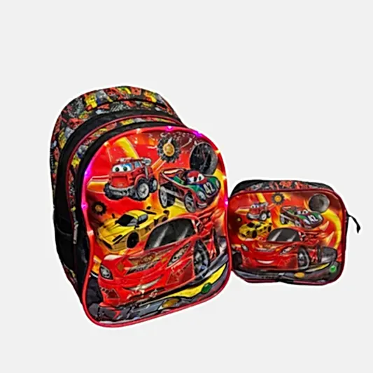 2 Parça Şimşek Mcqueen Okul Sırt Çantası ve Beslenme Çantası 40x30 cm