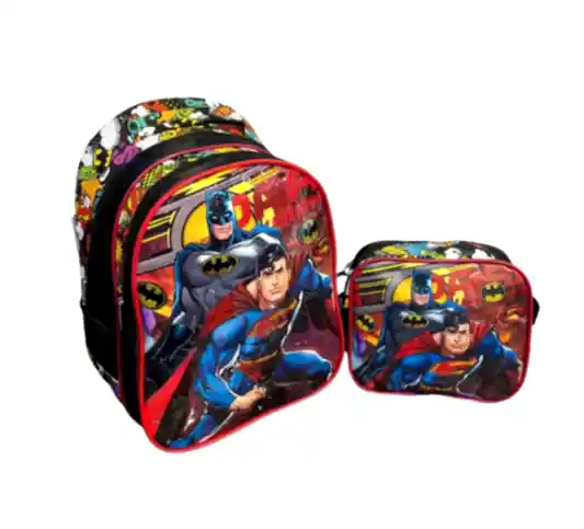 2 Parça Superman İlkokul Sırt Çantası ve Beslenme Çantası 40x30 cm