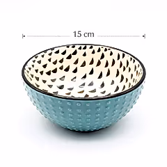 İçi Siyah Puantiyeli Çorba Çerez Kasesi Yeşil 15 cm