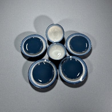 4 Kişilik 10 Parça Mavi Yemek Takımı