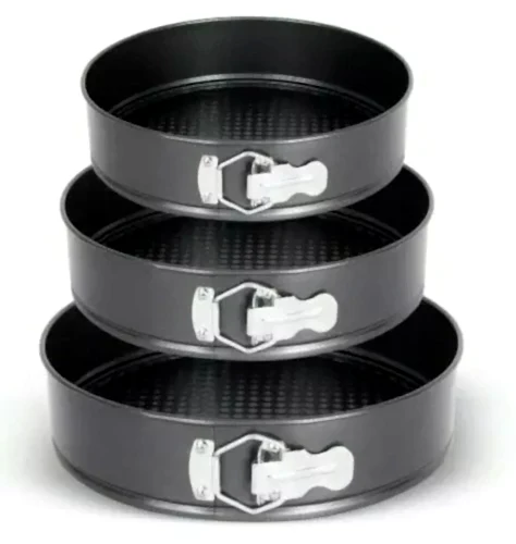 Kelepçeli 3 Parça Yuvarlak Kek Kalıbı