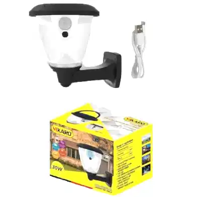 Vikaro Solar Güneş Enerjili Sensörlü USB Şarjlı Taşınabilir 30w Led Çubuklu Lamba