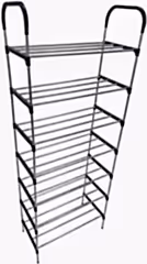 7 Katlı Dar Alanlara Uygun 42 Cm Ayyakkabı Rafı Siyah