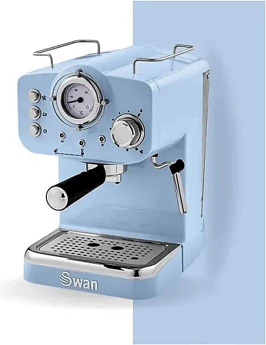 Swan Retro Pompalı Espresso Kahve Makinası Mavi