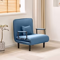 Katlanabilir 5 Pozisyonlu Yatağa Dönüştürülebilir Koltuk Mavi