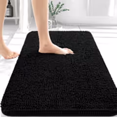 Banyo Paspas HEDİYELİ 6 Parça Banyo Aksesuar Seti Siyah