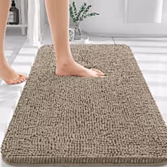 Banyo Paspas HEDİYELİ 6 Parça Banyo Aksesuar Seti Kapuçino