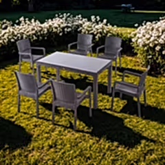 Heniver Vektör 6 Kişilik Camlı 90x150 cm Oturma Grubu Seti Kahve