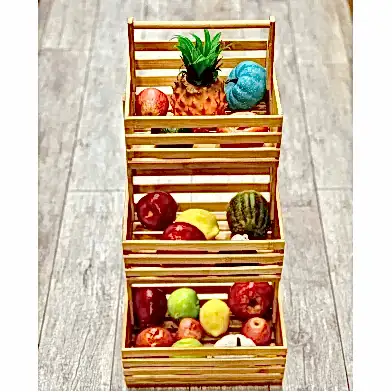 Bambu 3 Katlı Çok Amaçlı Sebzelik Meyvelik Düzenleyici Raf