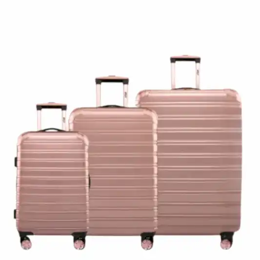 Sert Yüzeyli Fibertech Rose Gold Bavul Valiz
