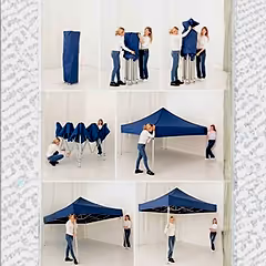 Gazebo 3×6 M 800D Branda 30 mm Profil Kamp Bahçe Dış Alan Tentesi Mavi