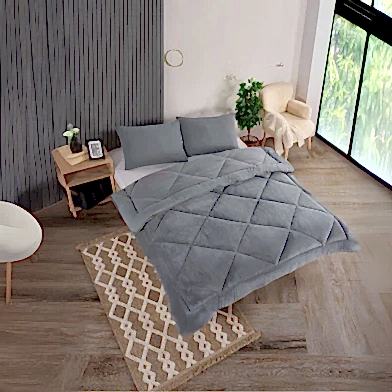 Welsoft Tek Kişilik Yorgan 155x215 cm Gri