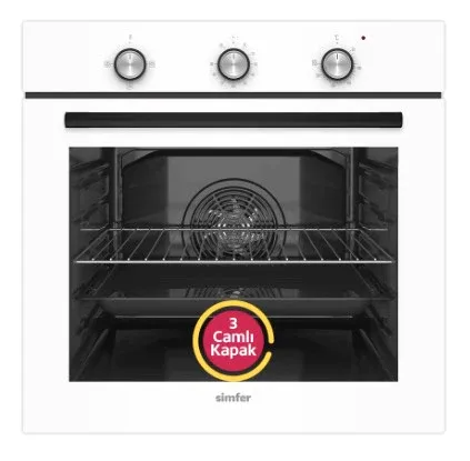 Simfer Powerturbo 3 Camlı 8 Fonksiyonlu Ankastre Fırın Beyaz