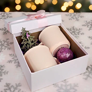 İkili 350 ML Mug Kupa Bardak Pembe