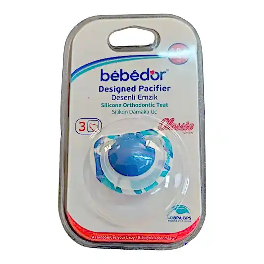 Bebedor 163 Art Desenli Silikon Emzik No:3 Mavi