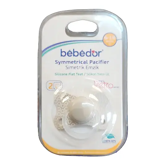 Bebedor Retro Simetrik Emzik Yassı Uç 6-18 Ay Bej