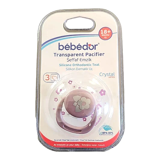 Bebedor Tritan Crystal Şeffaf Damaklı Uç Emzik 18+ Ay