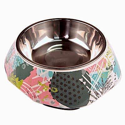 Gül Desenli Kaymaz Çelik Pet Mama Kabı