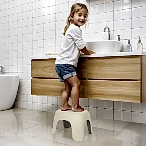 Dolu Nuve Kaymaz Basamaklı Tabure Bej