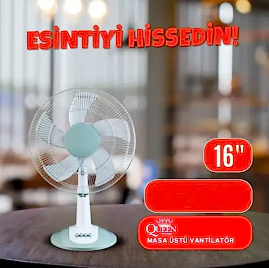 Queen 16'' Masa Vantilatörü