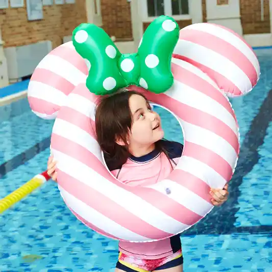 Şişirilebilen Daire Deniz Havuz Çocuk Simiti Pembe