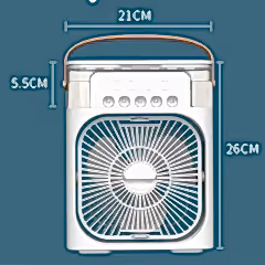 Işıklı Buharlı Masa Üstü Hava Nemlendirici Fan Vantilatör