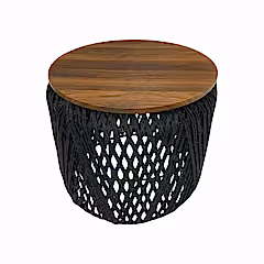 Siyah Halat Örme Sehpa 55x55x46 Cm