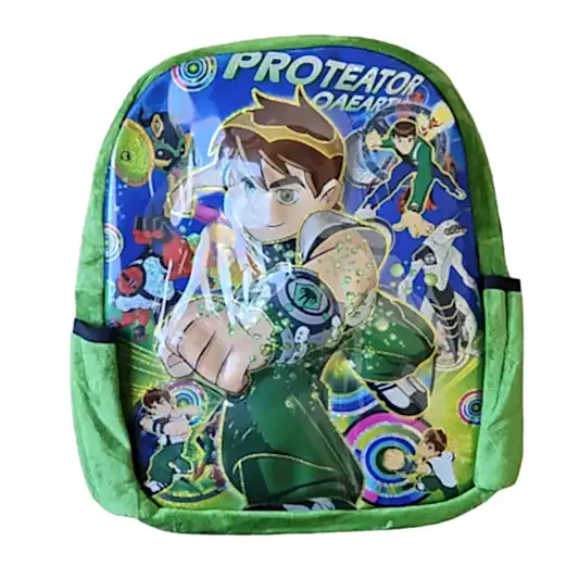 Ben10 Kabartmalı 32x28 cm Okul Sırt Çantası Yeşil