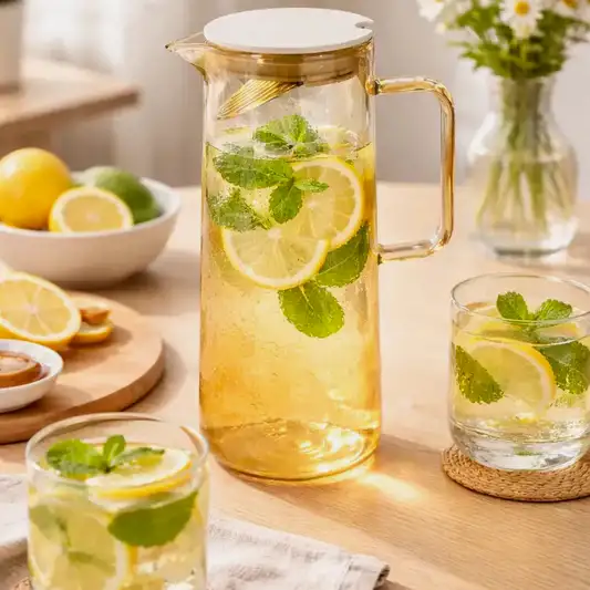 Borosilkat Süzgeçli 1800 ML Cam Sürahi