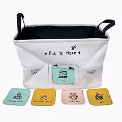 Çocuk Bebek Odası için Cırt Cırt Etiketi Değişebilen Saplı Organizer Kutu