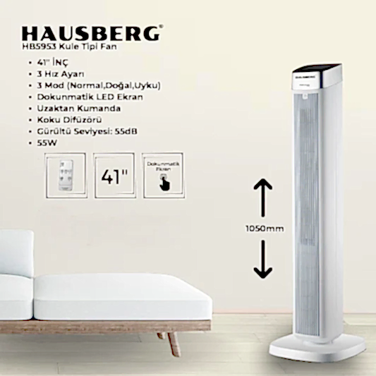 Hausberg 3 Modlu LED Ekran Kule Fan