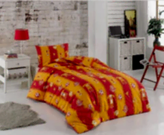 Galatasaray 1.5 Kişilik Lastikli Nevresim Takımı Sarı Kırmızı