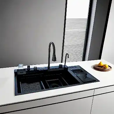 Multifonksiyonel 105 Cm Akıllı Teknolojik Paslanmaz Evye Seti