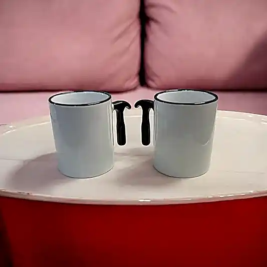 Çekiç Saplı 2'li 500 ML Kupa Mug Beyaz