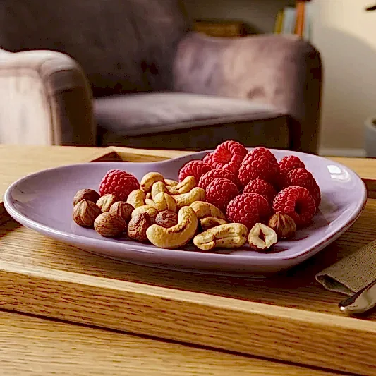 Kalp Şeklinde Tabak Lila 14 x 18 cm