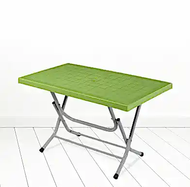 Heniver Rattan 70x120 Cm Metal Ayaklı Katlanır Masa Yeşil