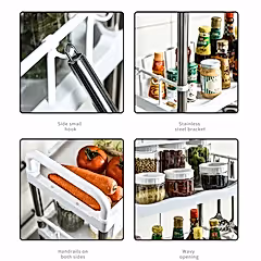 4 Katlı Desenli Çok Amaçlı Raf Beyaz