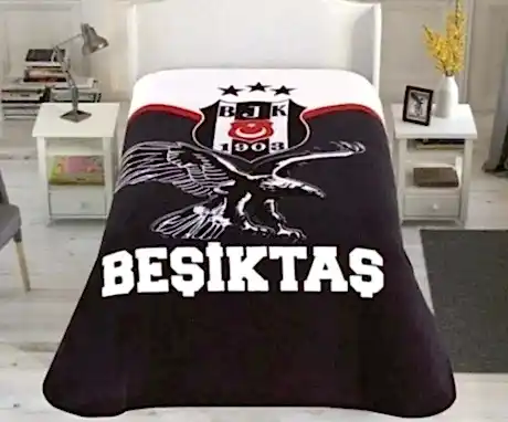 Lisanslı 1.5 Kişilik Taraftar Battaniyesi Beşiktaş
