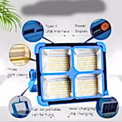 Uxi 100 W Taşınabilir 5m Kablolu Şarjlı Solar Işık