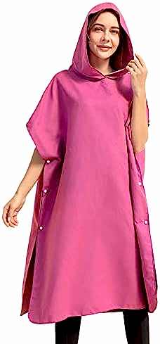 Mikrofiber Hızlı Kuruyan Panço Havlu Bornoz Plaj Havlusu 90x110 cm Pembe