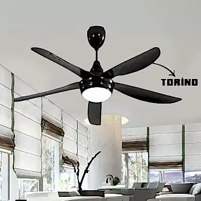 Torino 56'' Uzaktan Kumandalı Işıklı Tavan Vantilatörü Siyah