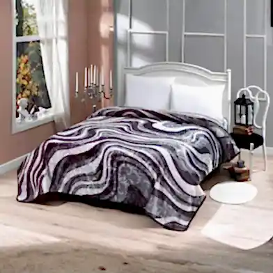 Mink Multicolor 220x240 cm Çift Kişilik Battaniye Siyah Beyaz