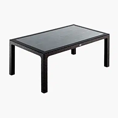 Heniver 90x150 Cm Camlı Masa Kahverengi