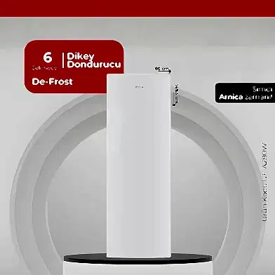 Arnica 280 Lt 6 Çekmece Dikey Dondurucu Beyaz