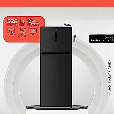 Arnica 528 Lt No-Frost Buzdolabı Dark Inox